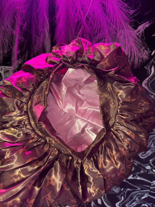 Brown LV satin double lined