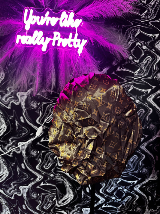 Brown LV satin double lined