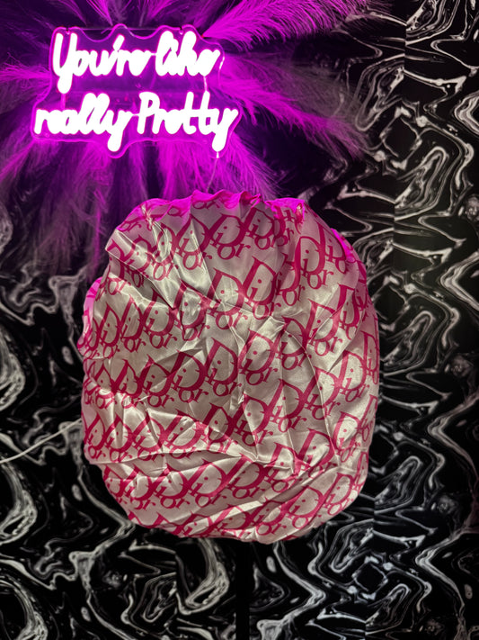 Dior double satin lined bonnet