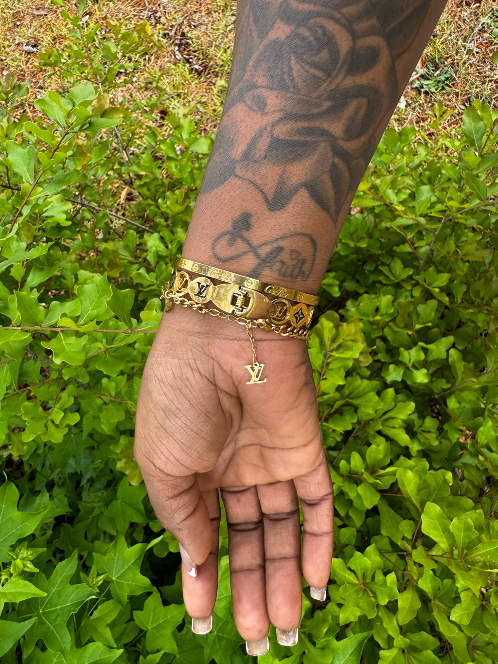 Gold LV bangle (middle piece)
