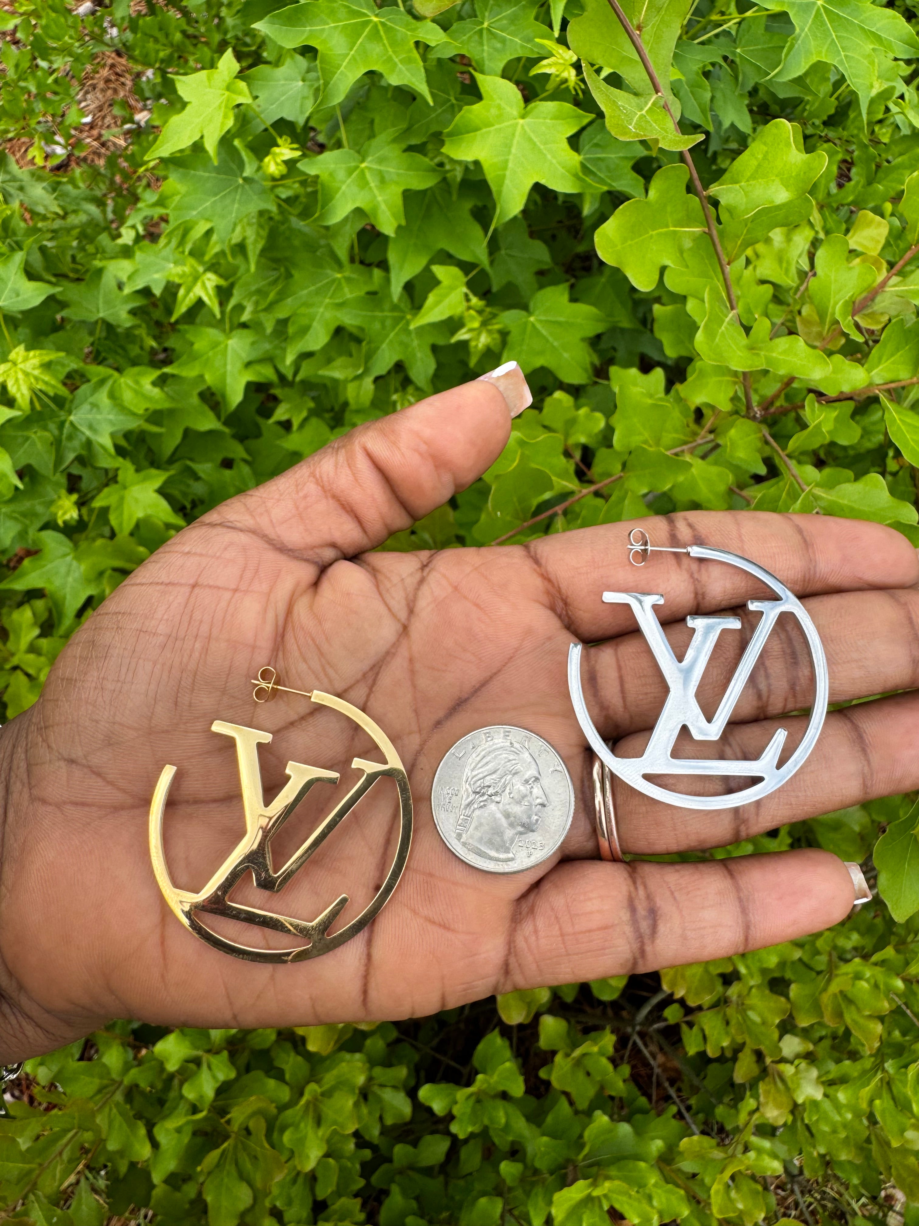 LV hoop earrings (Silver)