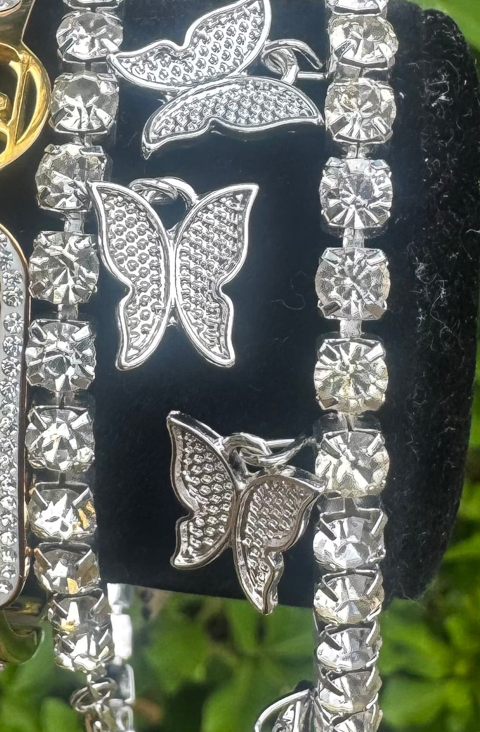 Silver butterfly anklet